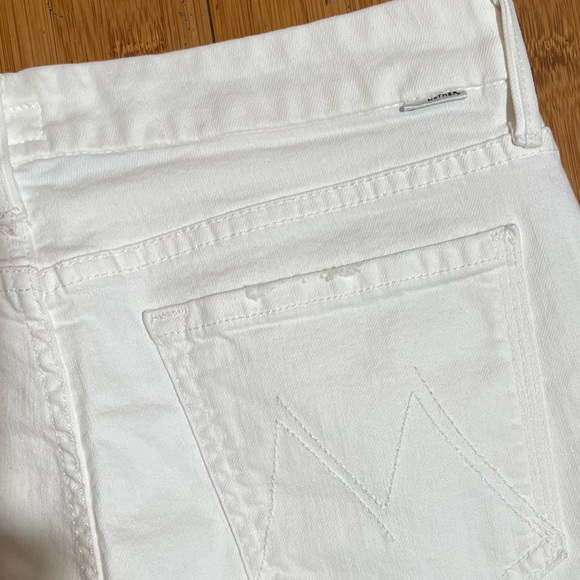 MOTHER The Looker Crop Jeans White Stayin Alive Size 29 - Picture 6 of 16